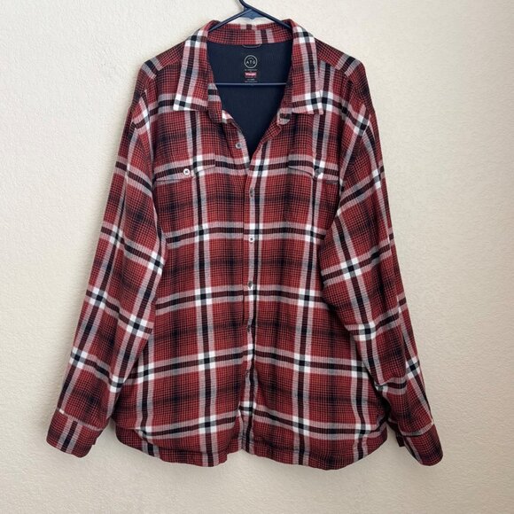 Wrangler Other - Wrangler ATG Mens Red Plaid Button-Up Heavyweight Flannel Shirt 2XL Outdoor